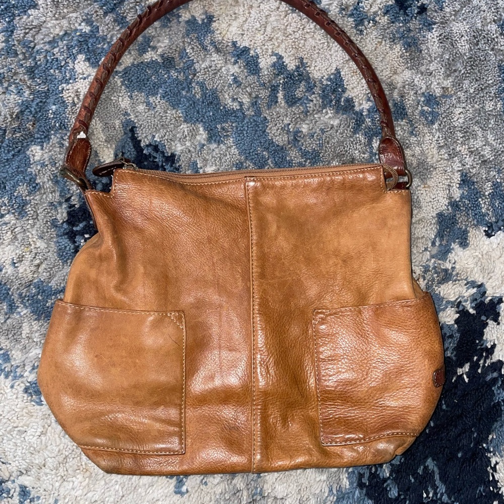 Sundance Leather Simplicity Slouch Hobo Bag in brown leather
